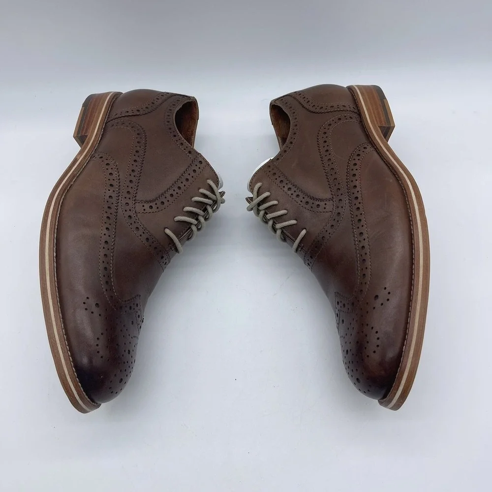 Warfield & Grand Men's Size 9 Wing Tip Oxfords Roy 63606 Brown Dress Shoes